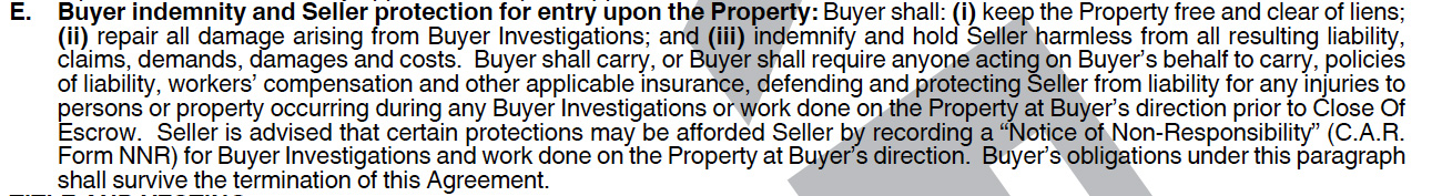 Section 12E of the California RPA